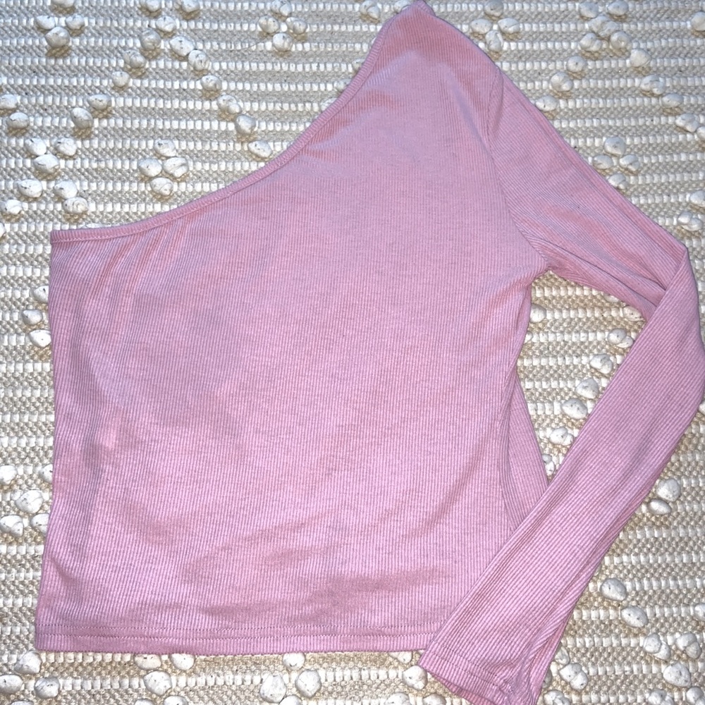 one shoulder long sleeve top